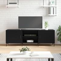 Tv-meubel 150x30x50 cm bewerkt hout zwart - thumbnail