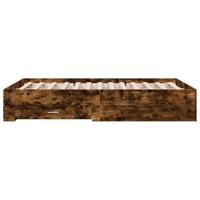 Bedframe met lades bewerkt hout gerookt eikenkleurig 135x190 cm - thumbnail
