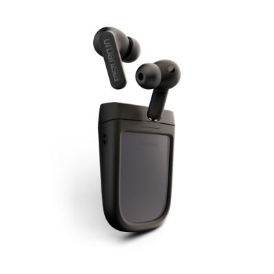 Urbanista Phoenix Hybride Active Noise Cancelling Wireless Earbuds op zonne-energie met oneindige speeltijd, Bluetooth Multipoint In-Ear Headphones, zelfopladende draadloze oplader, Nachtzwart