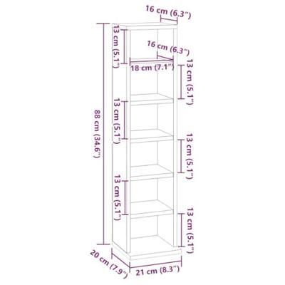 Cd-kast 21x20x88 cm bewerkt hout zwart