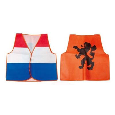 Nederlands Supportersvest oranje/rood/wit/blauw one size