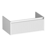 Brauer Hope Wavy - Onderkast - 80 cm - met 1 Softclose Lade Greeploos en 1 Sifon Uitsparing - Mat Wit - thumbnail