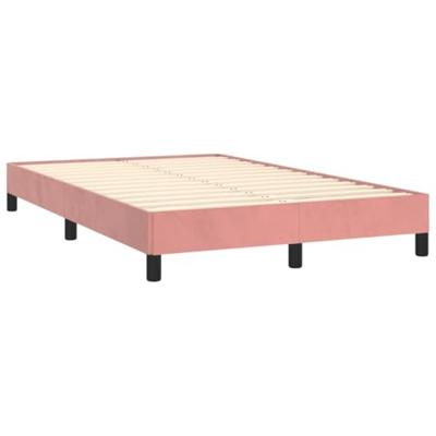 Boxspring met matras fluweel roze 120x190 cm