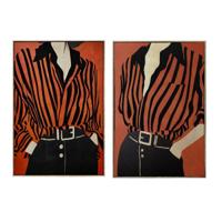 Canvas Home ESPRIT Zwart Rood Stads 83 x 4 x 123 cm (2 Stuks) - thumbnail