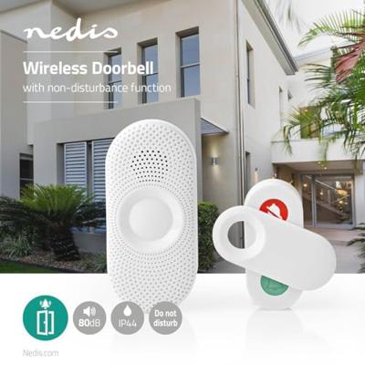 Nedis DOORB230CWT Draadloze Deurbelset Netvoeding 36 Melodieën