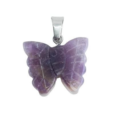 Edelsteen Hanger Vlinder - Amethist (20 mm)