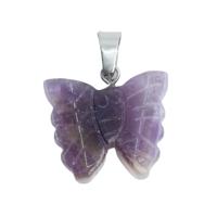 Edelsteen Hanger Vlinder - Amethist (20 mm) - thumbnail