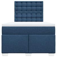 vidaXL Boxspring met matras stof blauw 120x190 cm, boxspring, ledikant, bedframe, bed, boxspring bed, bedbodem, seniorenbed, senioren bed - thumbnail