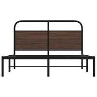 Bedframe zonder matras bewerkt hout bruin eikenkleur 160x200 cm - thumbnail