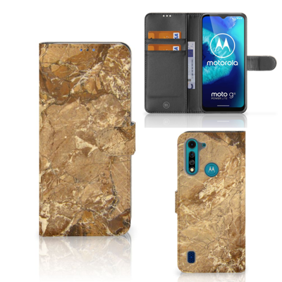 Motorola G8 Power Lite | Bookcase | Marmer Creme Motorola G8 Power Lite | Bookcase | Marmer Creme