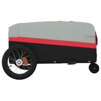 VidaXL Fietstrailer 30 kg ijzer zwart en rood - thumbnail