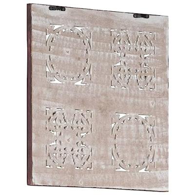 VidaXL Wandpaneel handgesneden 40x40x1,5 cm mdf bruin en wit