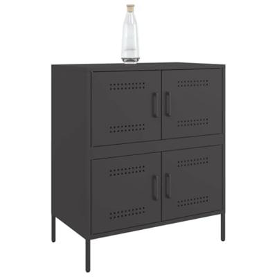 Dressoir 68x39x79 cm staal zwart