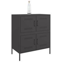 Dressoir 68x39x79 cm staal zwart - thumbnail