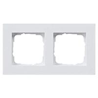 Gira E2 afdekraam 2-voudig vlak 3mm zuiver wit glanzend 0212201 - thumbnail