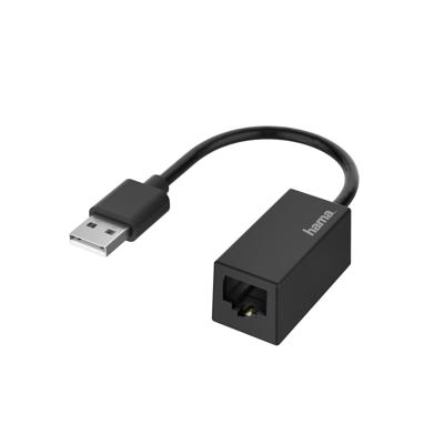Hama Hama - Netzwerkadapter - USB2.0 - 10/100 Ethernet x 1 - Schwarz (00200324) Netwerkadapter 10 / 100 MBit/s LAN (10/100 MBit/s), USB-A 2.0