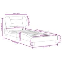 Bedframe met LED zonder matras "Hvar" kunstleer zwart 90x200 cm - thumbnail