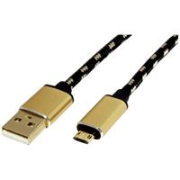 ROLINE GOLD USB 2.0 Kabel, USB A Male - Micro USB B Male, 0,8 m - thumbnail
