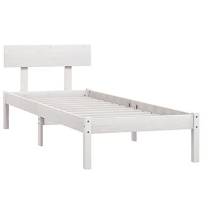 Bedframe massief hout wit 75x190 cm