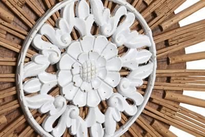 Wanddecoratie DKD Home Decor Wit Bruin Natuurlijk Stads 70 x 1.5 x 70 cm 70 x 1,5 x 70 cm 73 x 1,5 x 73 cm