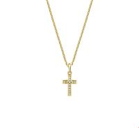 TFT Collier Geelgoud Kruis Zirkonia 1,0 mm x 41+4 cm - thumbnail