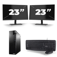 Lenovo ThinkCentre M93p USFF - Intel Core i5-4e Generatie - 8GB RAM - 256GB SSD - Windows 10 + 2x 23 inch Monitor - thumbnail