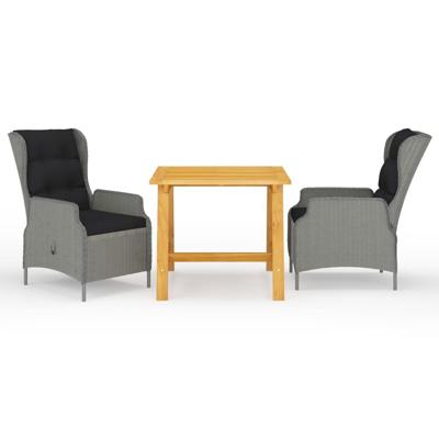 3-delige Tuinset lichtgrijs