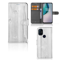 OnePlus Nord N10 | Book Style Case | White Wood - thumbnail