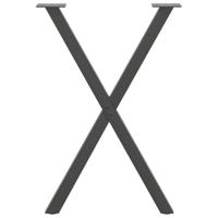 Eettafelpoten 2 st X-vormig 50x(72-73) cm staal antraciet - thumbnail