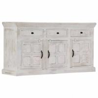 vidaXL Dressoir 140x40x74 cm massief mangohout wit - thumbnail