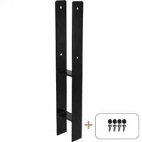 Paalhouder H-Anker 9 x 9 x 60 CM Zwart - thumbnail