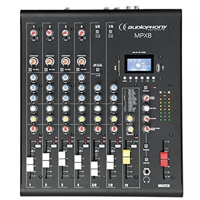 Audiophony MPX8 8-kanaals PA mixer en mediaspeler