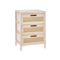 Ladekast GiftDecor Rattan Natuurlijk 40 x 58 x 29 cm 3 lades - thumbnail