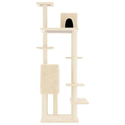 VidaXL Kattenmeubel met sisal krabpalen 154 cm crèmekleurig - thumbnail