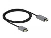 Delock 85929 DisplayPort-kabel DisplayPort / HDMI Aansluitkabel DisplayPort-stekker, HDMI-A-stekker 2 m Zwart, Grijs Vergulde steekcontacten, 4K UHD - thumbnail