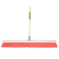 MM Eurotool Bezem 80cm rood nylon stokhouder mm steel 150cm - thumbnail