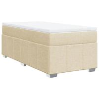 Boxspring met matras stof crèmekleurig 90x200 cm - thumbnail