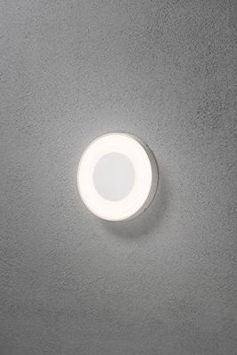 Wandlamp Konstsmide Carrara 7985-250 mat wit round 27cm remote control, vandalismebestendig glas