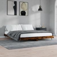 Bedframe zonder matras 200x200 cm spaanplaat gerookt eiken - thumbnail