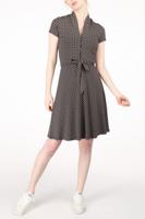 King Louie A-lijn jurk Fresno met all over print en ceintuur zwart - thumbnail