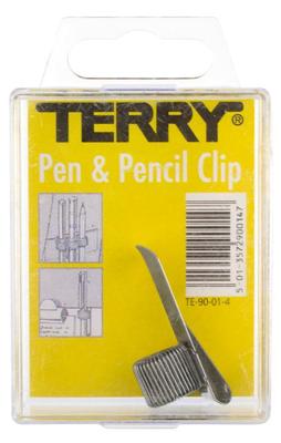 Terry TE-90-01-4 Clip Voor 1 Pen Of Potlood Zilver Terry TE-90-01-4 Clip Voor 1 Pen Of Potlood Zilver