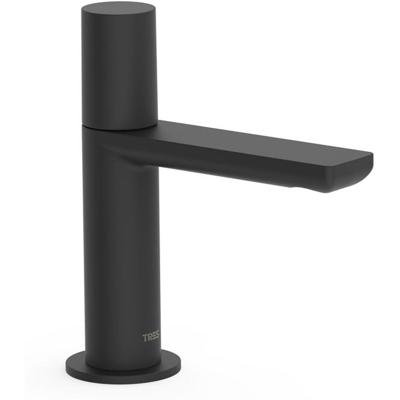 Fonteinkraan Tres Project 1-Knop Uitloop Recht 10 cm Rond Mat Zwart Tres