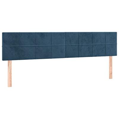 Boxspring met matras fluweel donkerblauw 200x200 cm