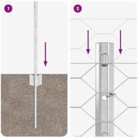 VidaXL Hek met paal zilver 0,6 x 25 m staal - thumbnail