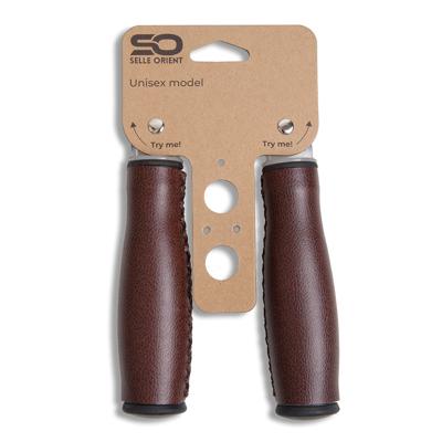 Selle Orient fiets handvatten 135mm bruin kunstleer