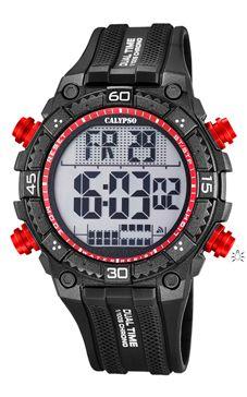 Horlogeband Calypso K5701-6 Kunststof/Plastic Zwart 18mm Horlogeband Calypso K5701-6 Kunststof/Plastic Zwart 18mm