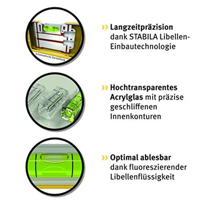 Stabila waterpas - type 80 AS - lengte 20 cm - 2 meetvlakken