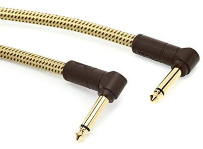 Fender Deluxe Cables instrumentkabel 30 cm tweed geel