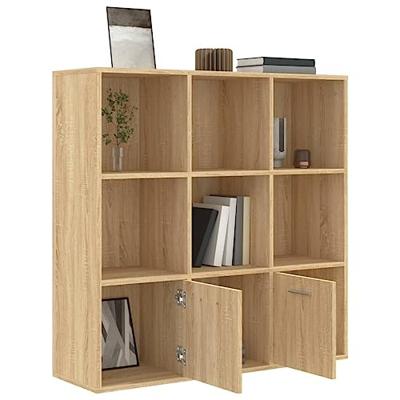 Boekenkast 98x30x98 cm bewerkt hout sonoma eikenkleurig