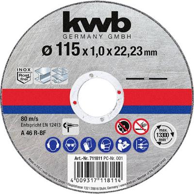 kwb 711811 Doorslijpschijf recht 115 mm 1 stuk(s) Staal kwb 711811 Doorslijpschijf recht 115 mm 1 stuk(s) Staal